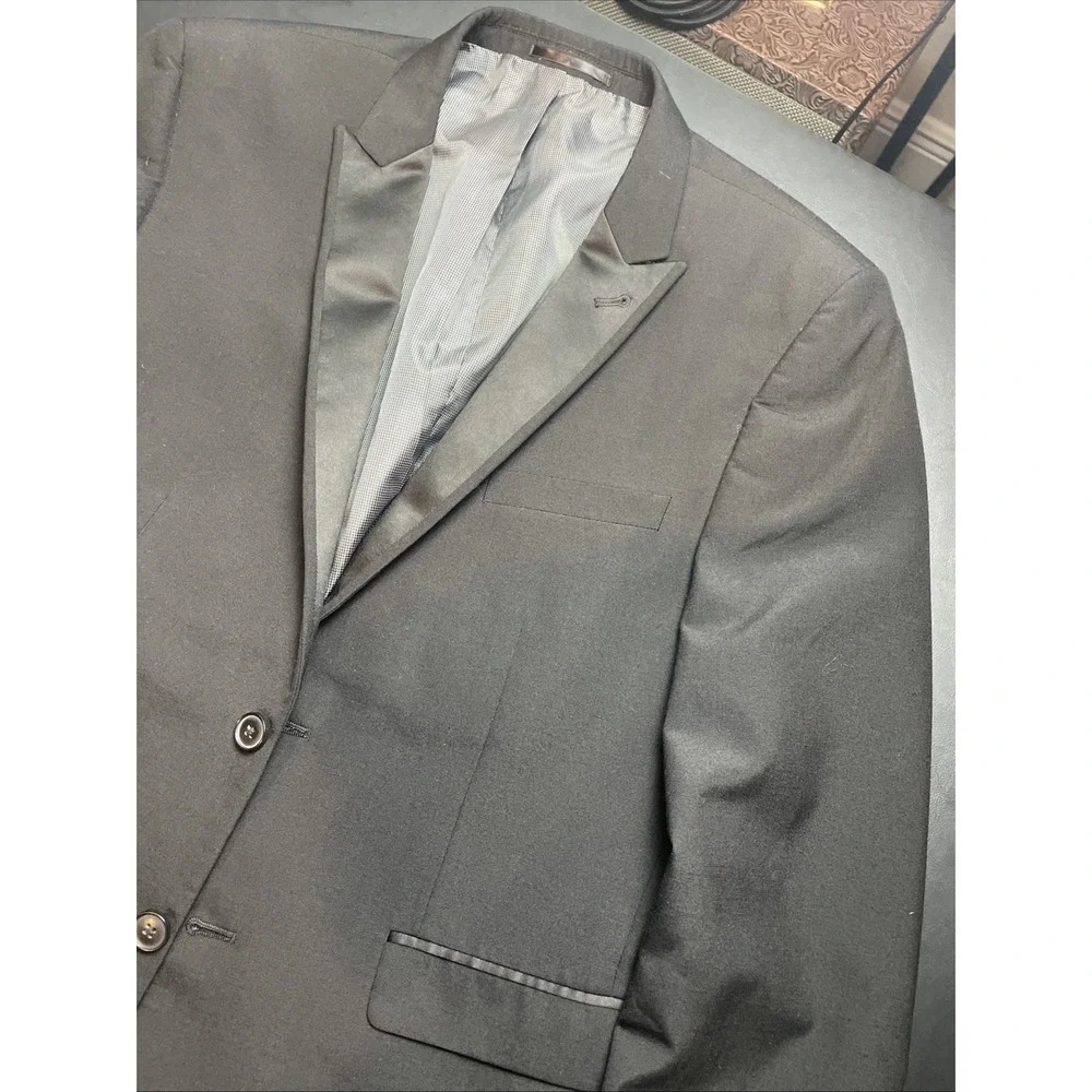 Next Tailoring Skinny Fit Black Suit Jacket Blazer 42R Formal Style TUX vibes